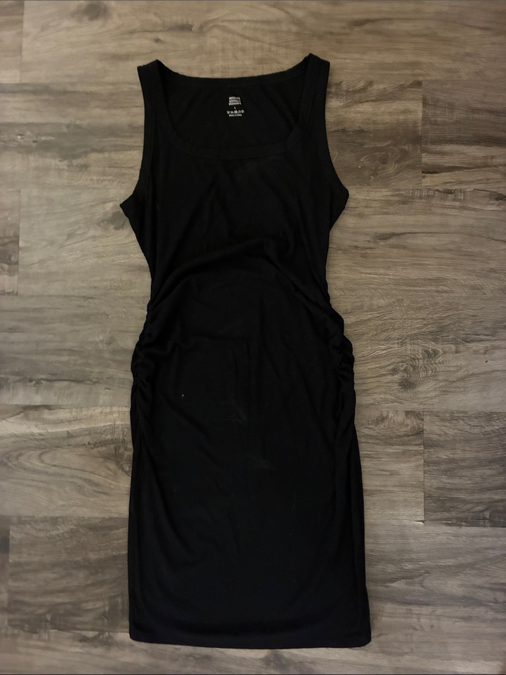 Classic Black Tank Dress with Side Ruching